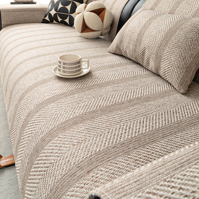 Minimalist Herringbone Sofa Cover | Pustende, kjæledyrvennlig beskyttelse | Skanto