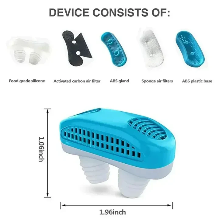 Skanto | 2-i-1 Anti Snore Device og Luftrenser Nese Klem