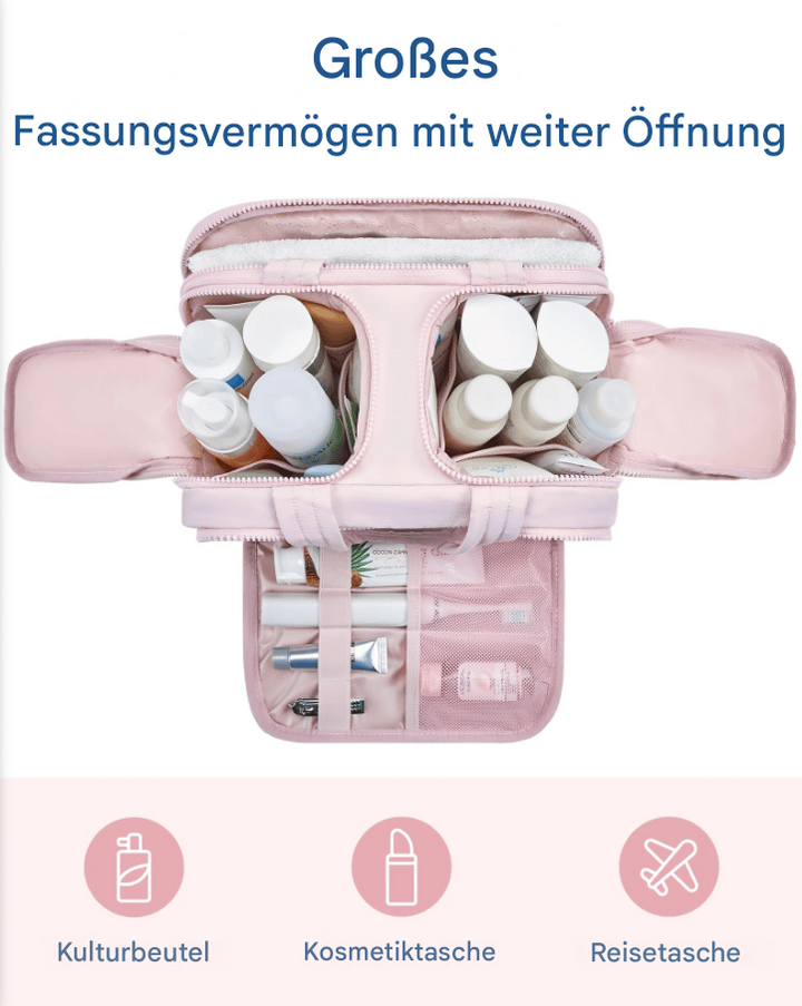 Multipurpose Toalettveske | Myk, Romslig, 4-i-1 Organisator | Skanto