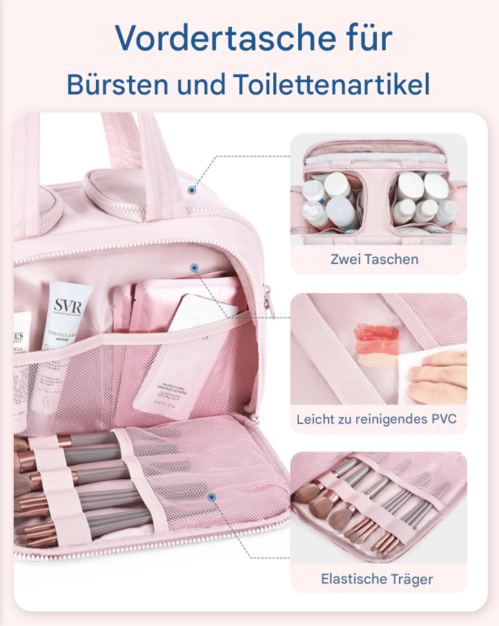 Multipurpose Toalettveske | Myk, Romslig, 4-i-1 Organisator | Skanto