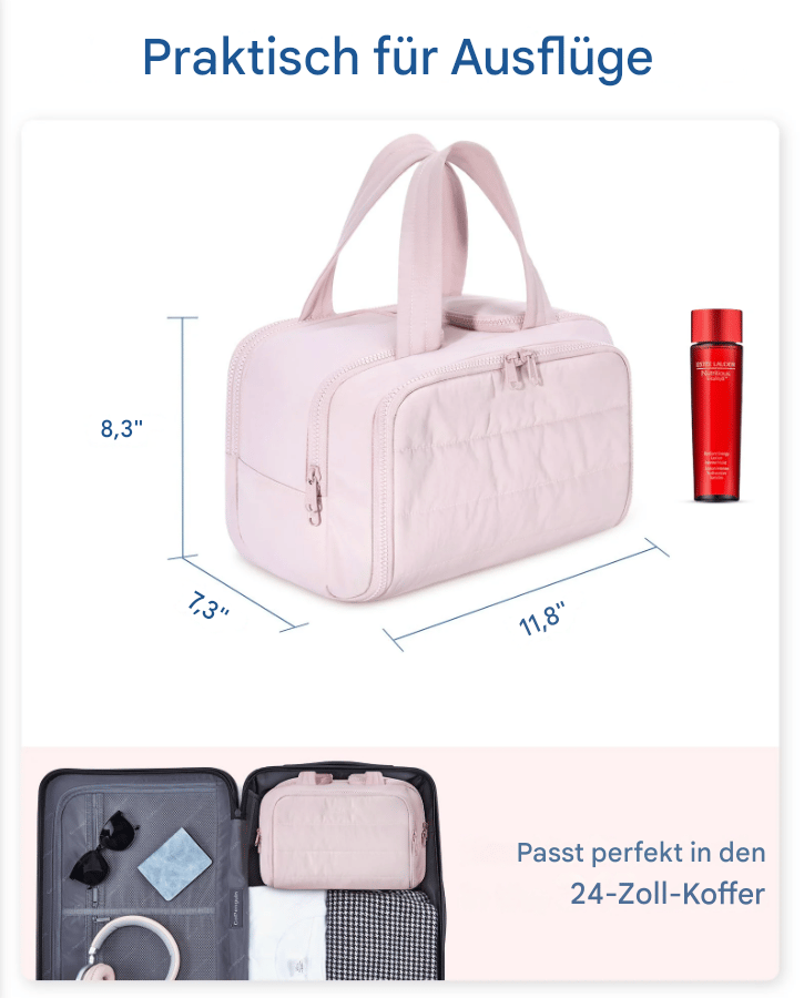 Multipurpose Toalettveske | Myk, Romslig, 4-i-1 Organisator | Skanto