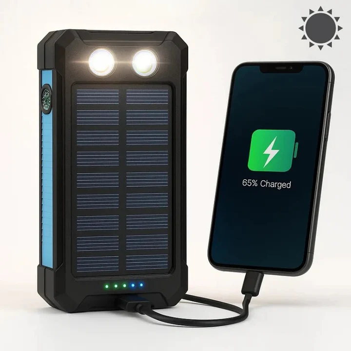 Skanto | 30 000mAh Solcellelader Vanntett Power Bank Ekstern
