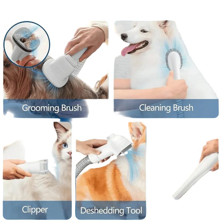 Skanto | Lavt-Støy Pet Grooming Støvsuger med Full Pet Hår Klipper og Børste Sett