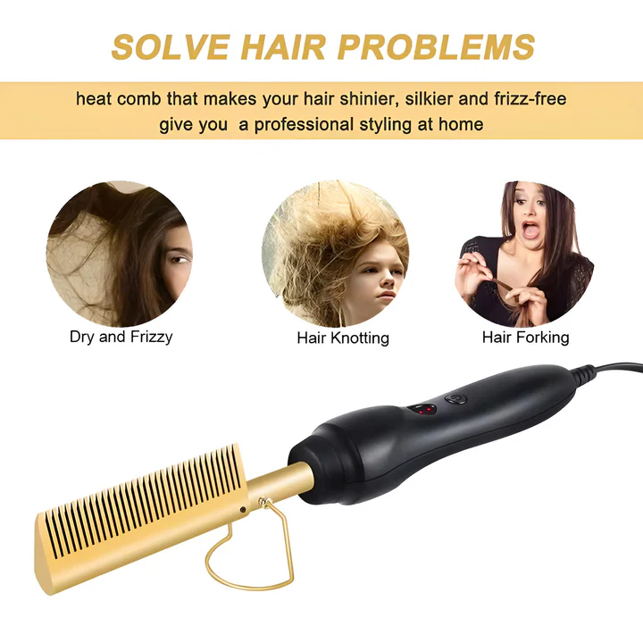 Heißer Kamm für dickes und widerpenstiges Haar