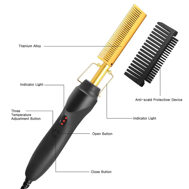 Heißer Kamm für dickes und widerpenstiges Haar