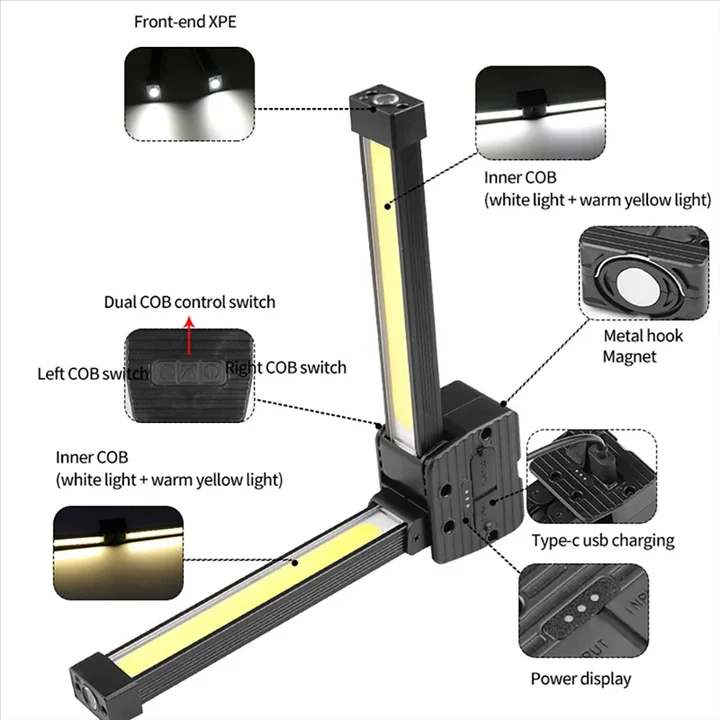 Skanto | Oppladbar COB LED Arbeidslys med Magnetbase