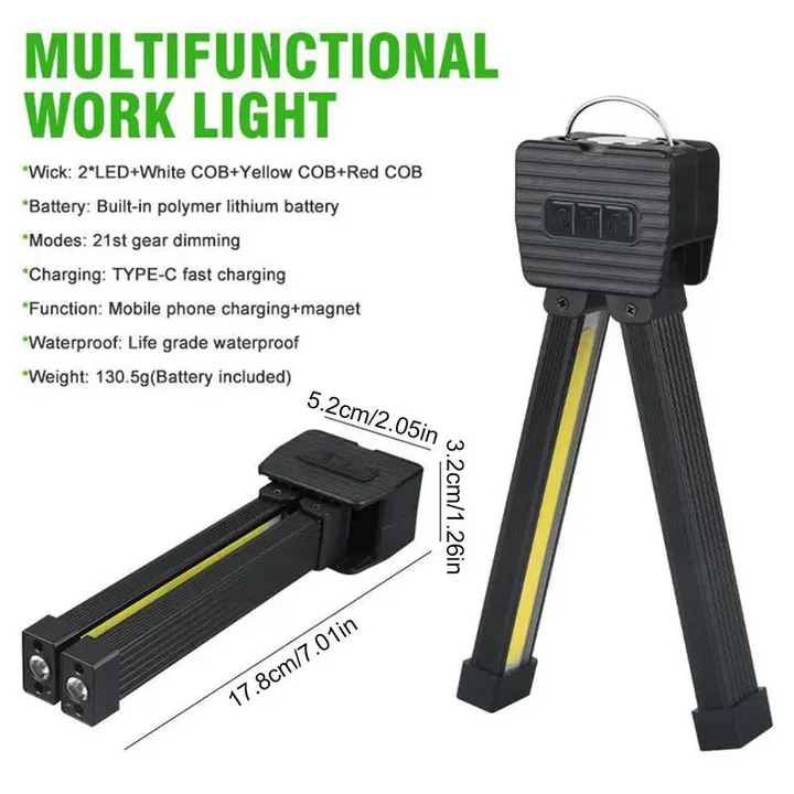 Skanto | Oppladbar COB LED Arbeidslys med Magnetbase