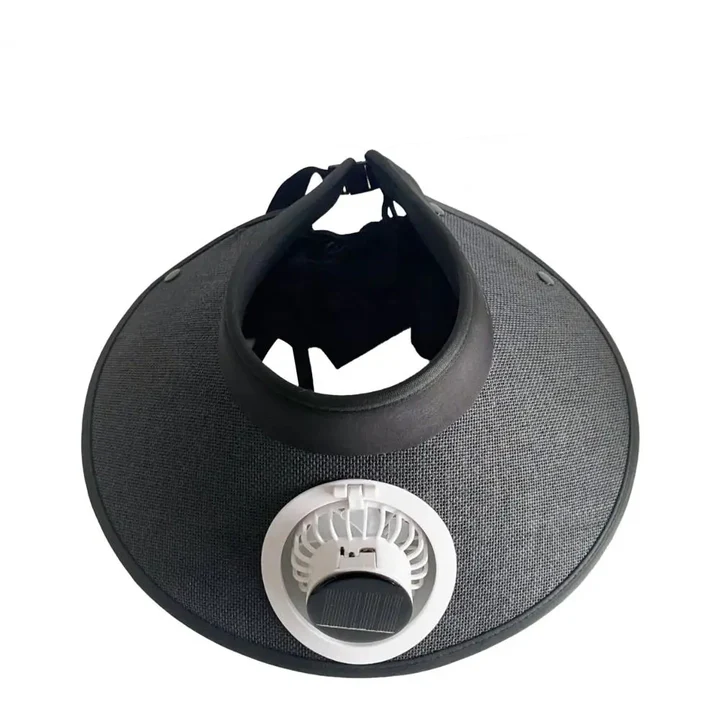 Bred brim solhatt med solcelledrevet vifte | Skanto