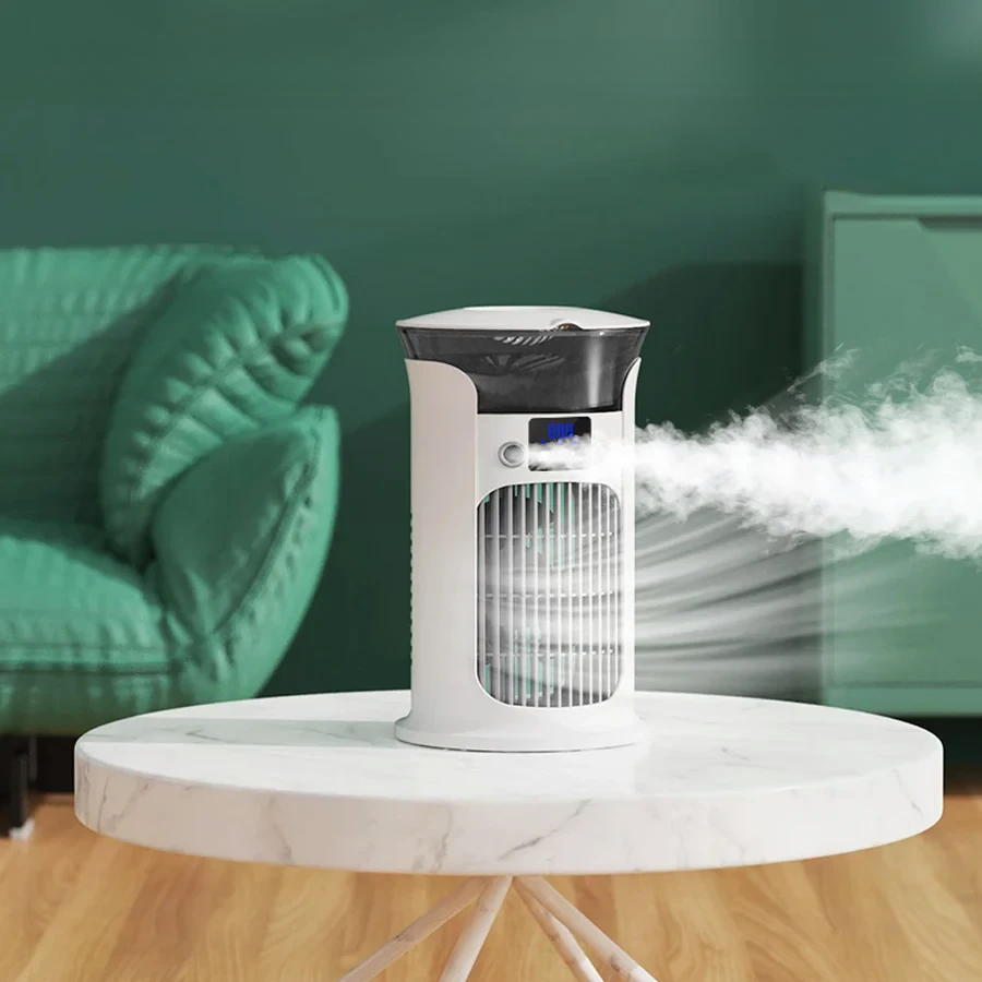 Skanto | Mini bærbar klimaanlegg med LED-lampe og luftfukter