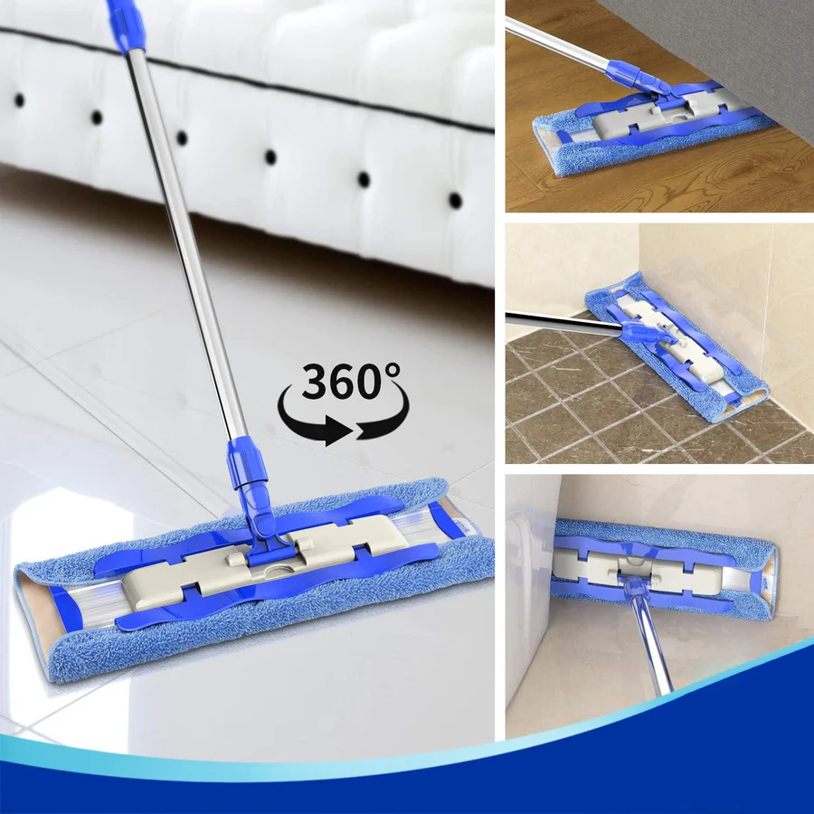 Skanto | Flat Mope med gjenbrukbare vaskbare mopper