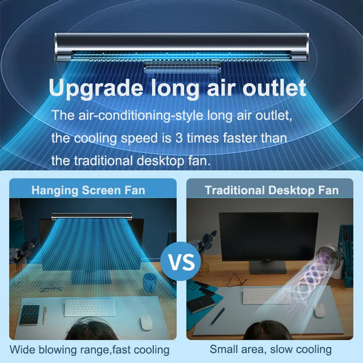 Skanto | USB bladfri vifte og skrivebords aircondition for skjermmontering