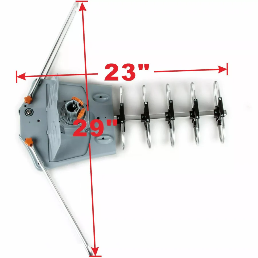Skanto | Long Range Digital HD TV Antenne med Full 360 Retningsbestemt Motor og Monteringsstang