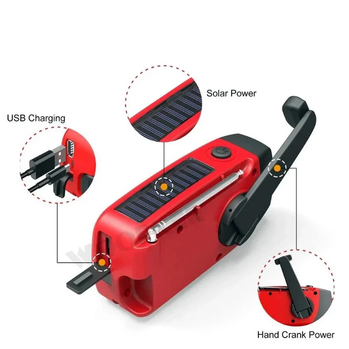 Skanto | All in One Nødradio med Solenergi og Power Bank