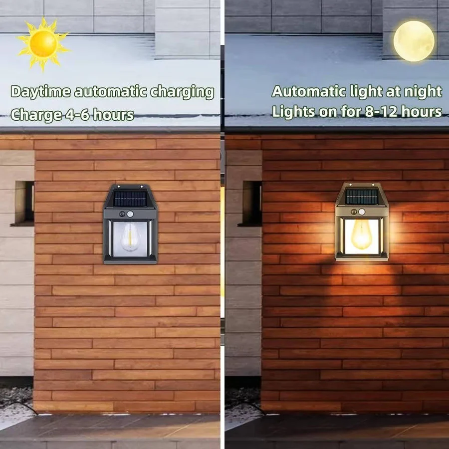 Skanto | 2 Sett Solcellevegglampe Utendørs