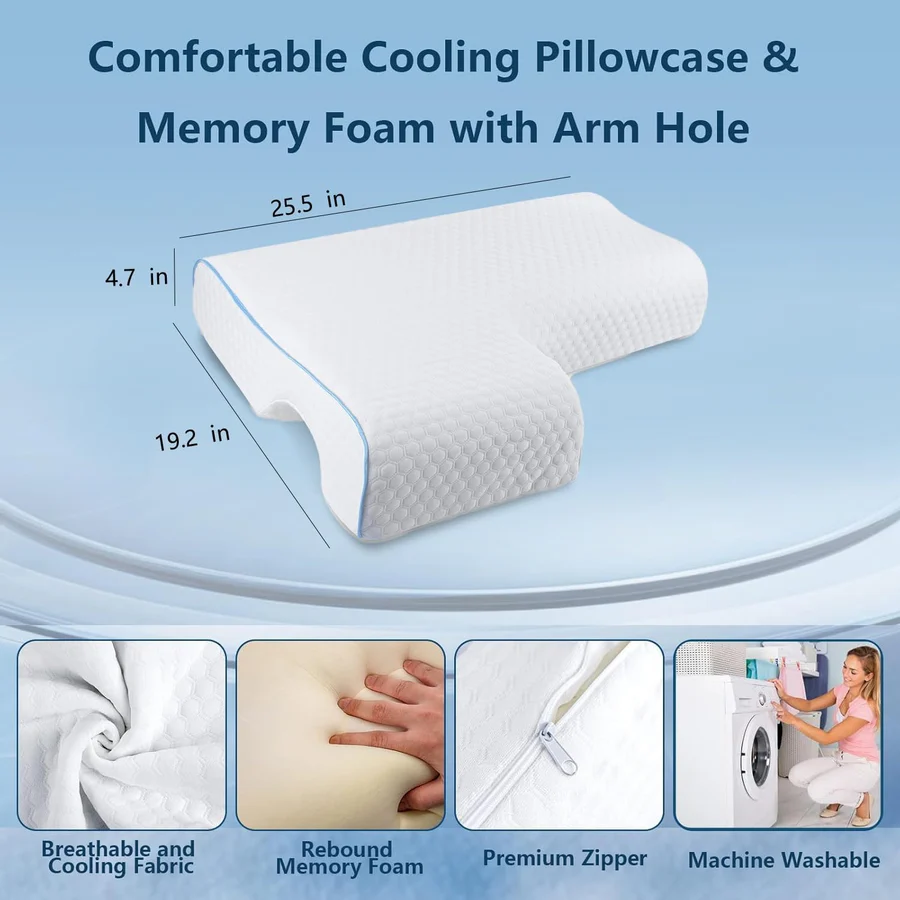 Orthopädisches Partnerkissen | Kuscheldesign mit Armtunnel | Minne-Schaum