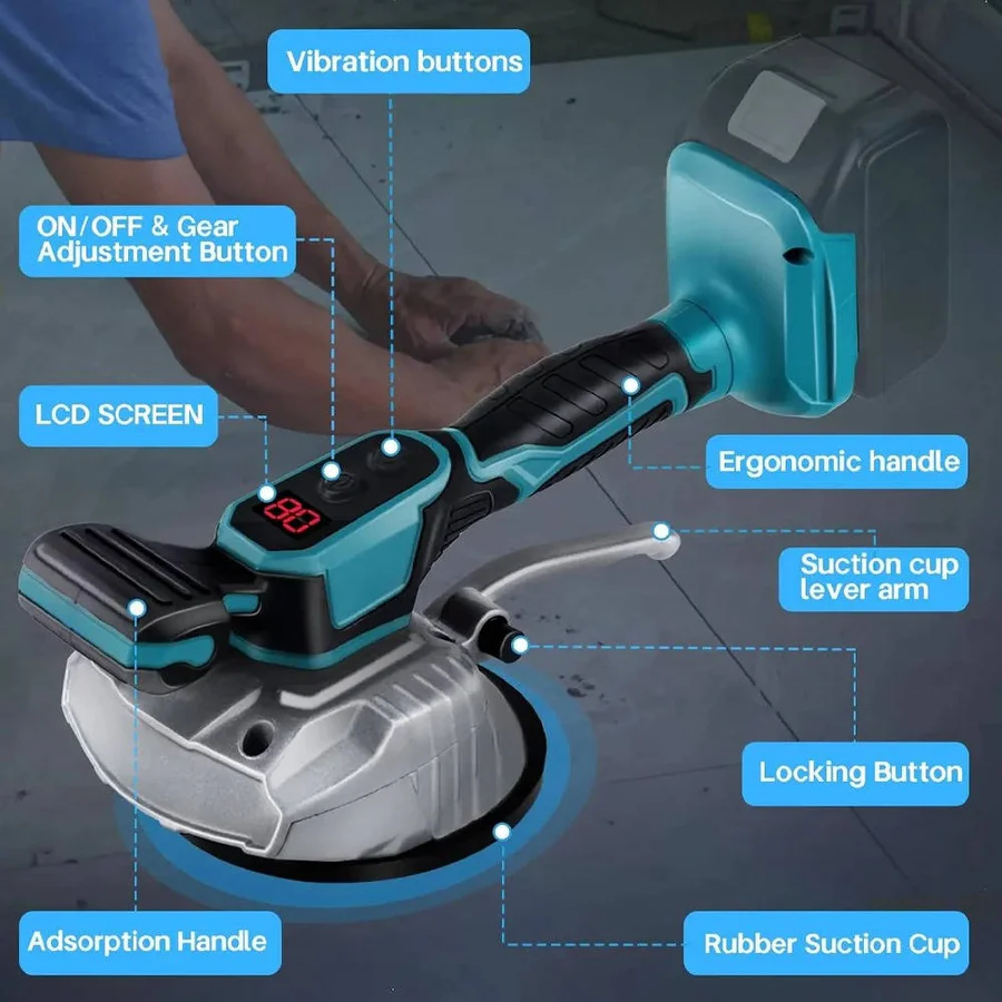 Skanto | Tile Suction and Vibration Tool, 5.1" Cup, 20,000 RPM