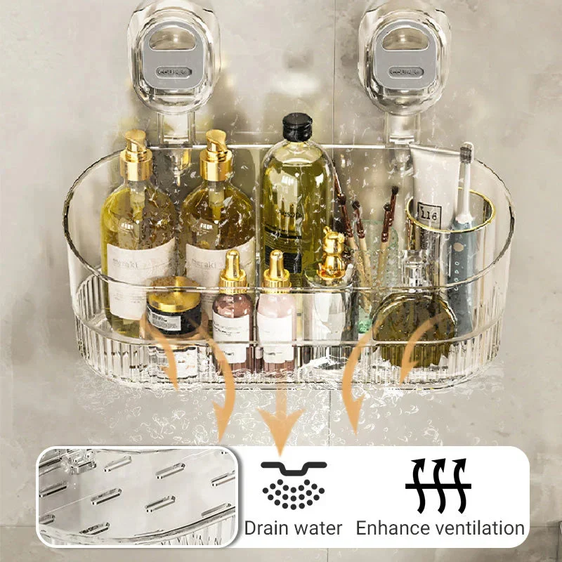 Skanto | Multifunksjonell sugekopp baderom lagringshylle med 11lbs kapasitet
