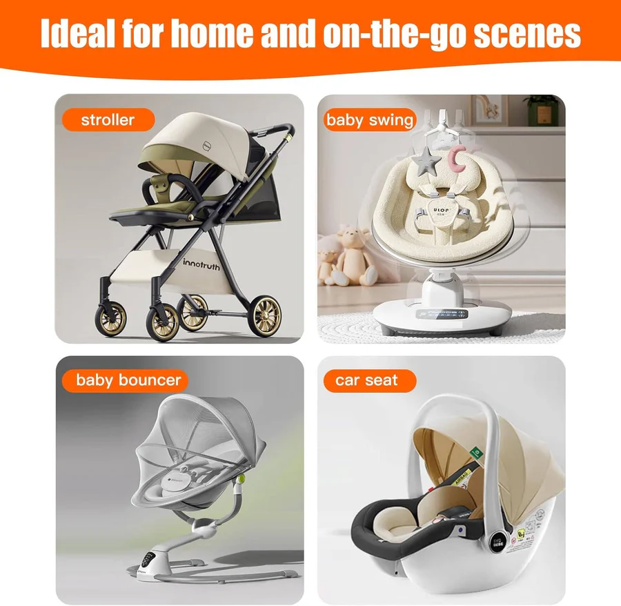 Norvo | Babypute med minneskum og bomullstrekk, bærbar spedbarnsstøttematte