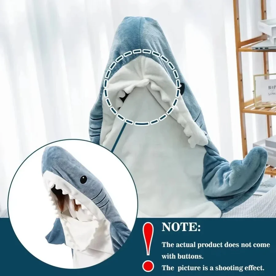 Skanto | Cozy Shark Hettefleece teppe