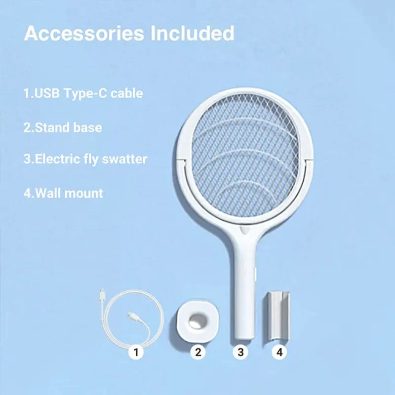 Skanto | 5 i 1 Bug Zapper Racket med hurtiglading