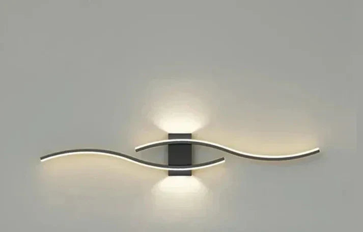 Skanto | Lumivora Wave LED Vegglampe | Moderne Bølge Design | Energisparende & Stilig | 60×15 cm | Varm, Blendingfri Lys