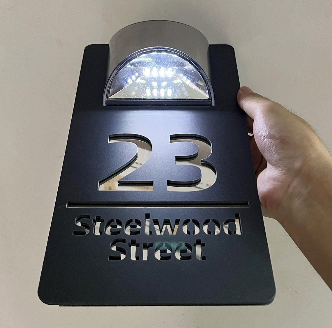 Personliggjorte Solar LED Lys Husnummer Skilt