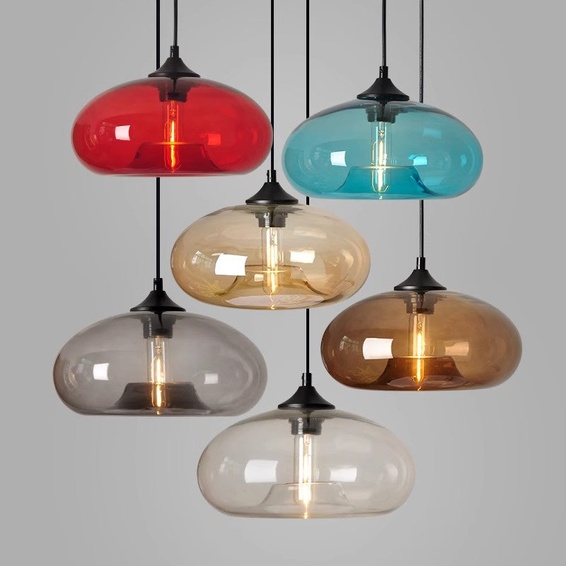 Skanto | Vintage Pendellampe av Farget Glass