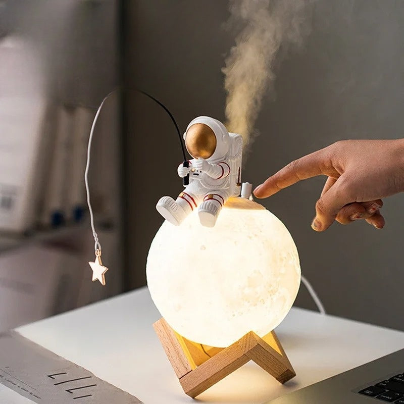 3D Astronaut Månelampe med LED Nattlys, Dempbar Berøringskontroll og Dekorasjon for Barnerommet | Skanto