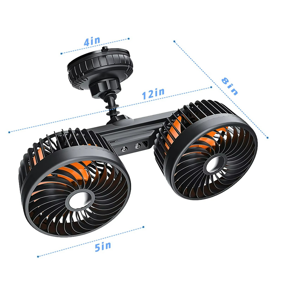 Skanto | AeroBreeze Bilvifte | Trådløs vifte med 4000 mAh batteri og 3 viftehastigheter