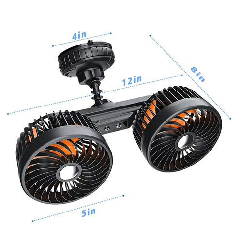 Skanto | AeroBreeze Bilvifte | Trådløs vifte med 4000 mAh batteri og 3 viftehastigheter
