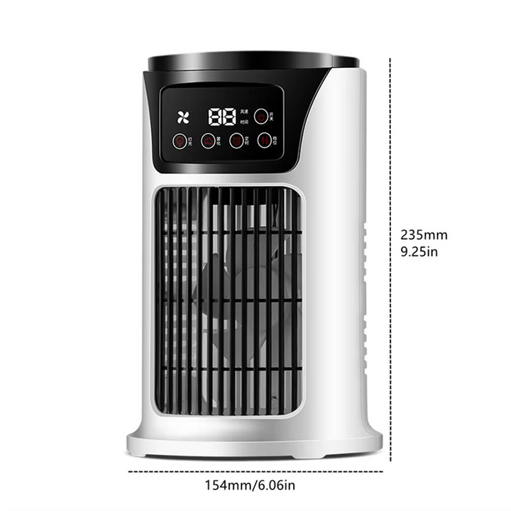 Skanto | ClimaÉlan AirCooler | 3-i-1 dusjefan med luftfukter & LED stemningslys