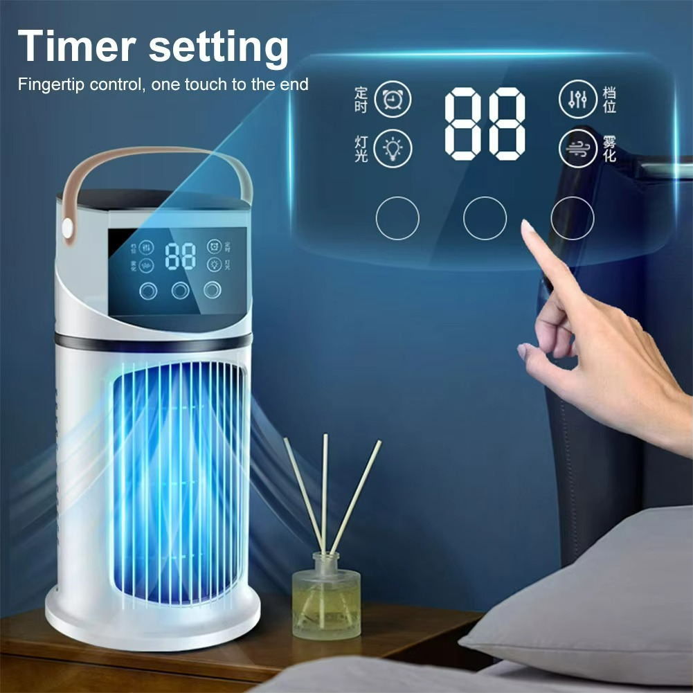 Skanto | ClimaÉlan AirCooler | 3-i-1 dusjefan med luftfukter & LED stemningslys