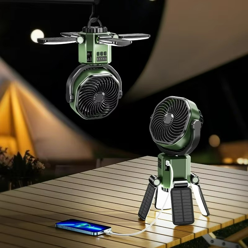 Skanto | VenturoX Campingvifte | Bærbar vifte med 4 hastigheter og LED-belysning