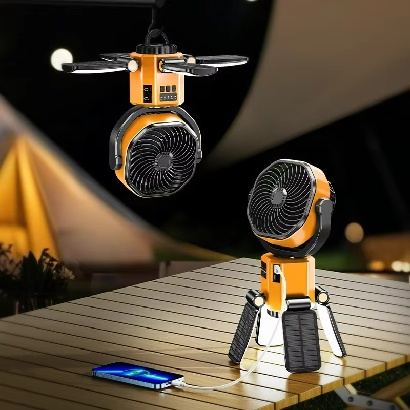Skanto | VenturoX Campingvifte | Bærbar vifte med 4 hastigheter og LED-belysning