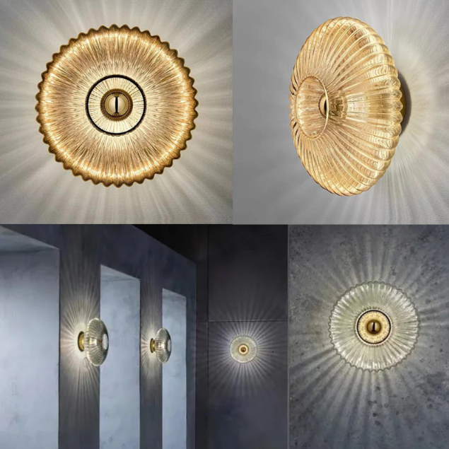 Skanto | NimbusFlux - Veggmontert glasslampe med bølgende lys