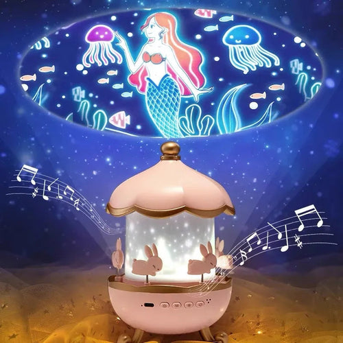 Skanto | Karusell Prosjektor Nattlampe med Bluetooth Høyttaler