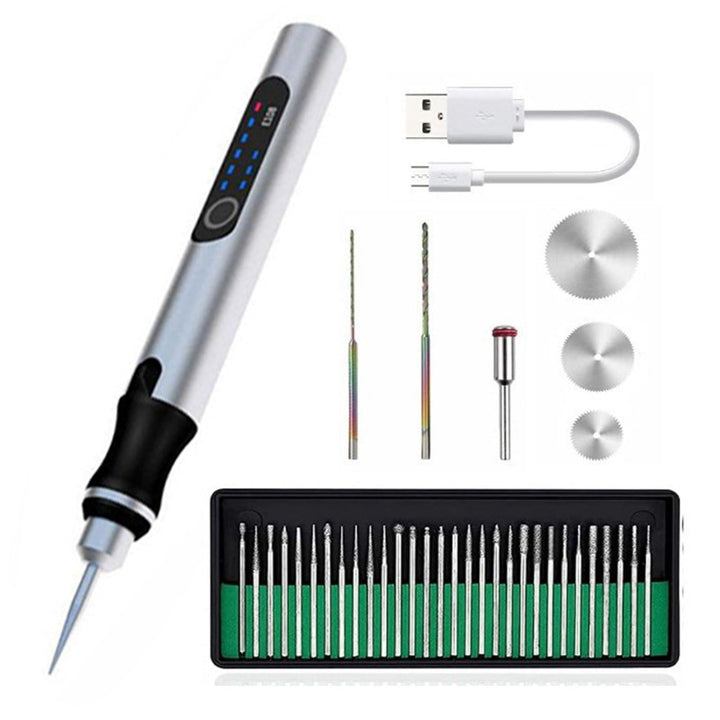Graveringspenn - egnet for nybegynnere - brukervennlig og intuitiv - 200g. - Inkluderer USB-C hurtigladerkabel - Vekkerklokke | Skanto