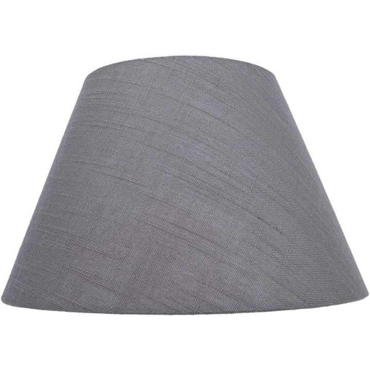 Skanto | Medium lampeskjerm, fat stoff lampeskjerm for bordlampe og gulvlampe, 7x13x7.8 tommer, naturlig ventilert lin, håndlaget, edderkopp (hvit)