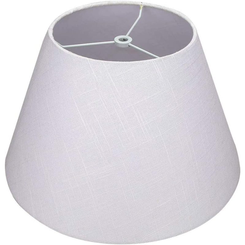 Skanto | Medium lampeskjerm, fat stoff lampeskjerm for bordlampe og gulvlampe, 7x13x7.8 tommer, naturlig ventilert lin, håndlaget, edderkopp (hvit)