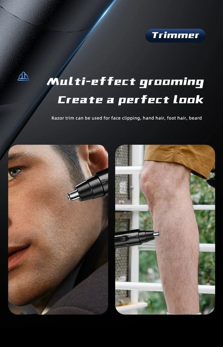 Skanto | SmoothTrim Oppladbar Nese- og Øretrimmer med Rustfrie Stålblader