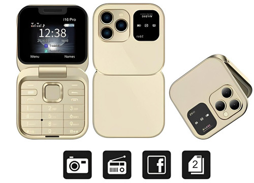 Skanto | Sammenleggbar Flip-Telefon Dual SIM | 1,77" Skjerm | 1000 mAh | Micro USB