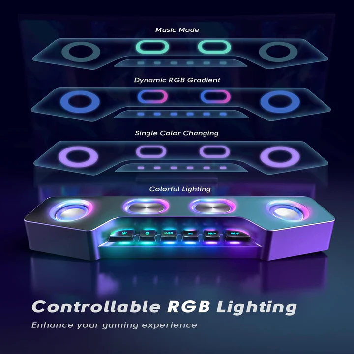 Skanto | Bluetooth Desktop Høyttaler med RGB-effekter