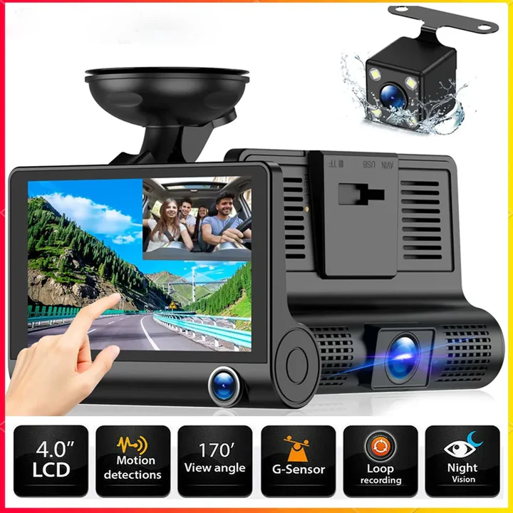 4-Zoll-Touchscreen-Front- og Rückfahrkamera