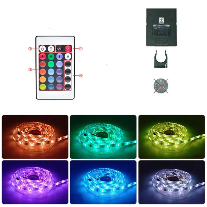 Skanto | RGB LED-bånd med USB-tilkobling - Fargeforandrende lys for omgivelses- og TV-belysning