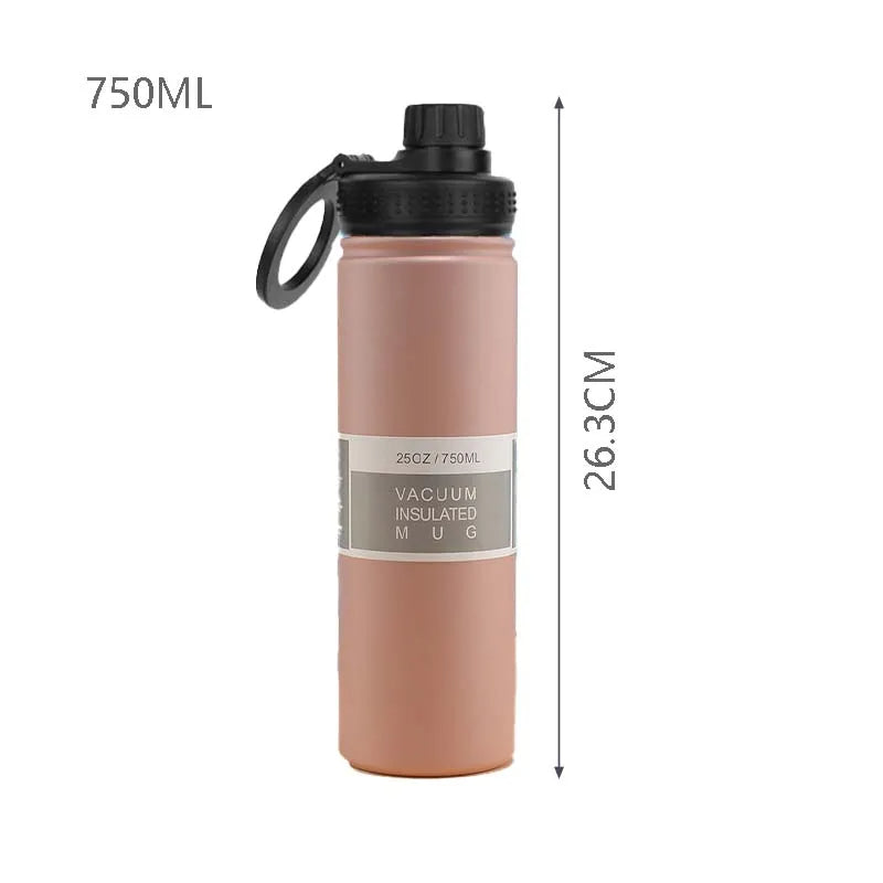 Skanto | Isolert Rustfritt Stål Vannflaske med Telefonholder – 750ml