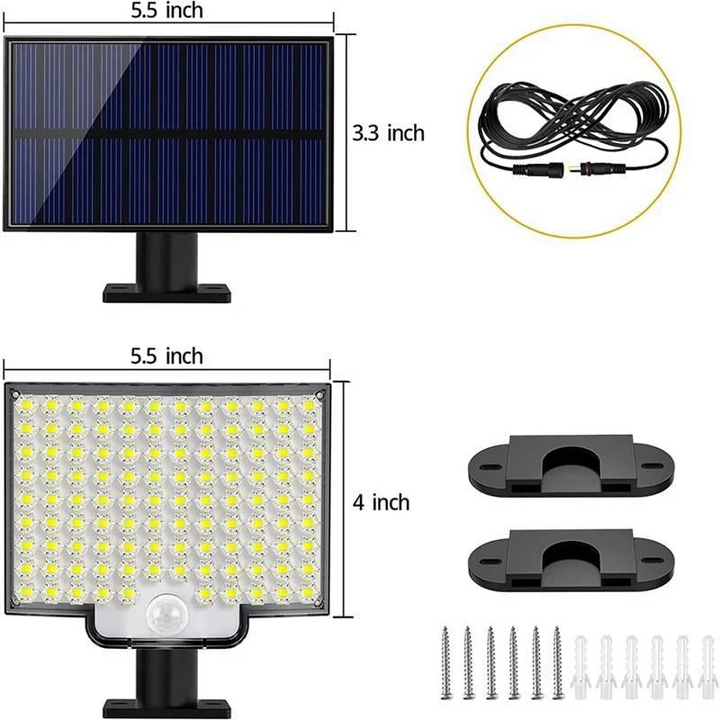 Skanto | 106 LED Solarlampe Utendørs Med Bevegelsessensor
