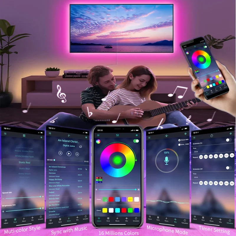 USB LED STRIPE MED FARGEMINE - RGB LYS TIL ROMDEKORASJON & TV BELYSNING | Skanto