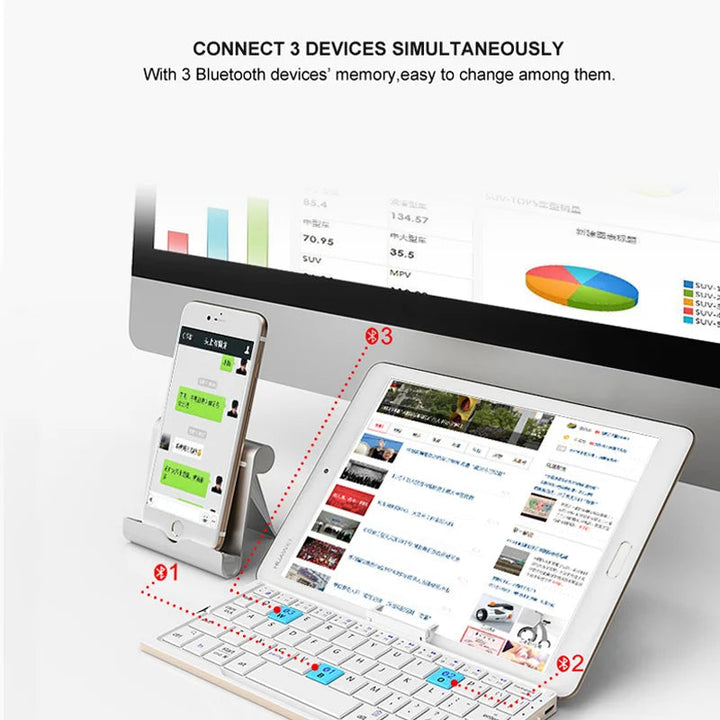 Skanto | Sammenleggbar Bluetooth-tastatur med magnetisk stativ for nettbrett