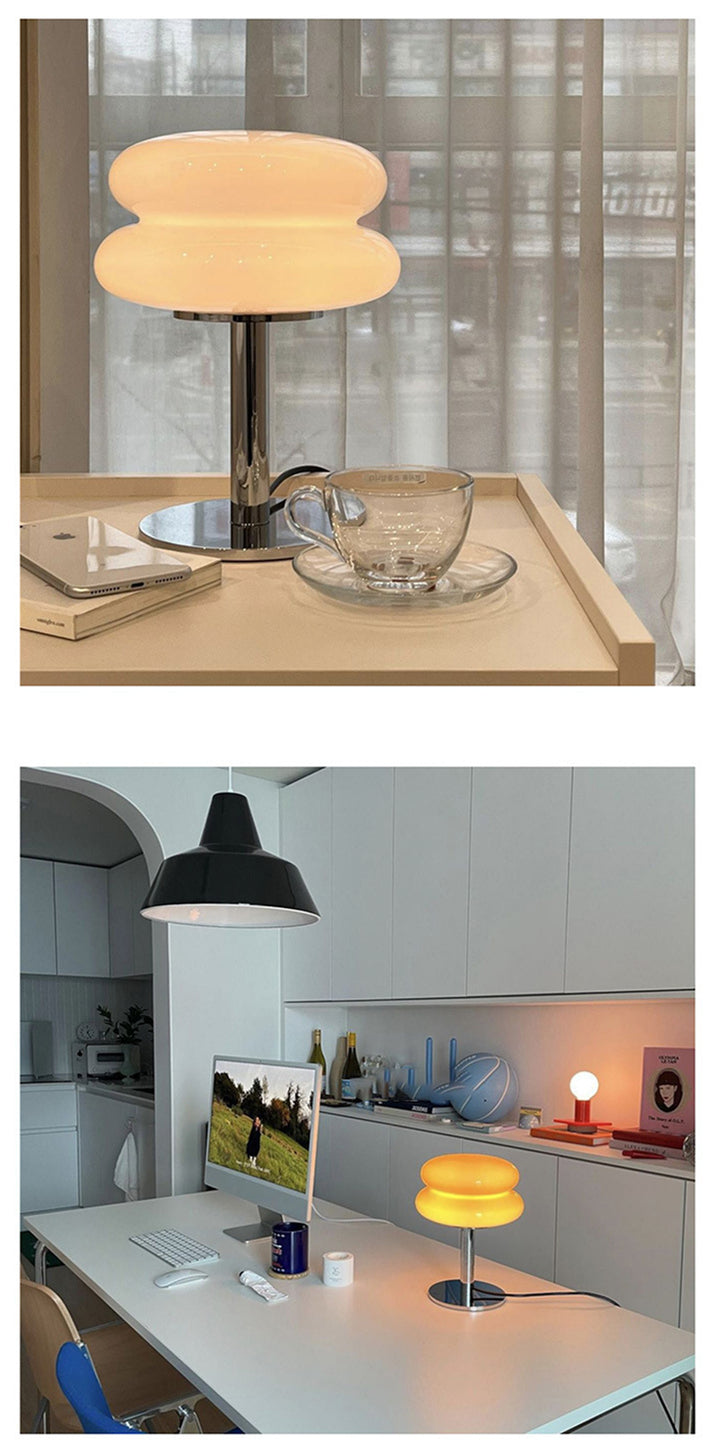 Skanto | DESIGNER GLASS TABLE LAMP - AMBIENT LED LAMP FOR BEDROOM AND STUDY