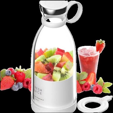 Skanto | Kompakt Bærbar Smoothie Mixer med Fruktbeholder og Drikkelokk